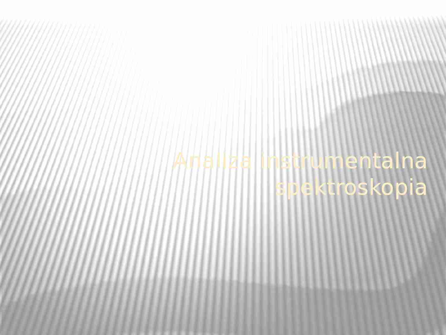 Chemia ogólna - spektroskopia - strona 1