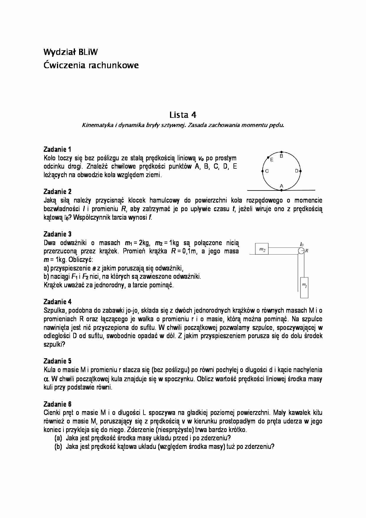 Kinematyka - zadania 4 - strona 1