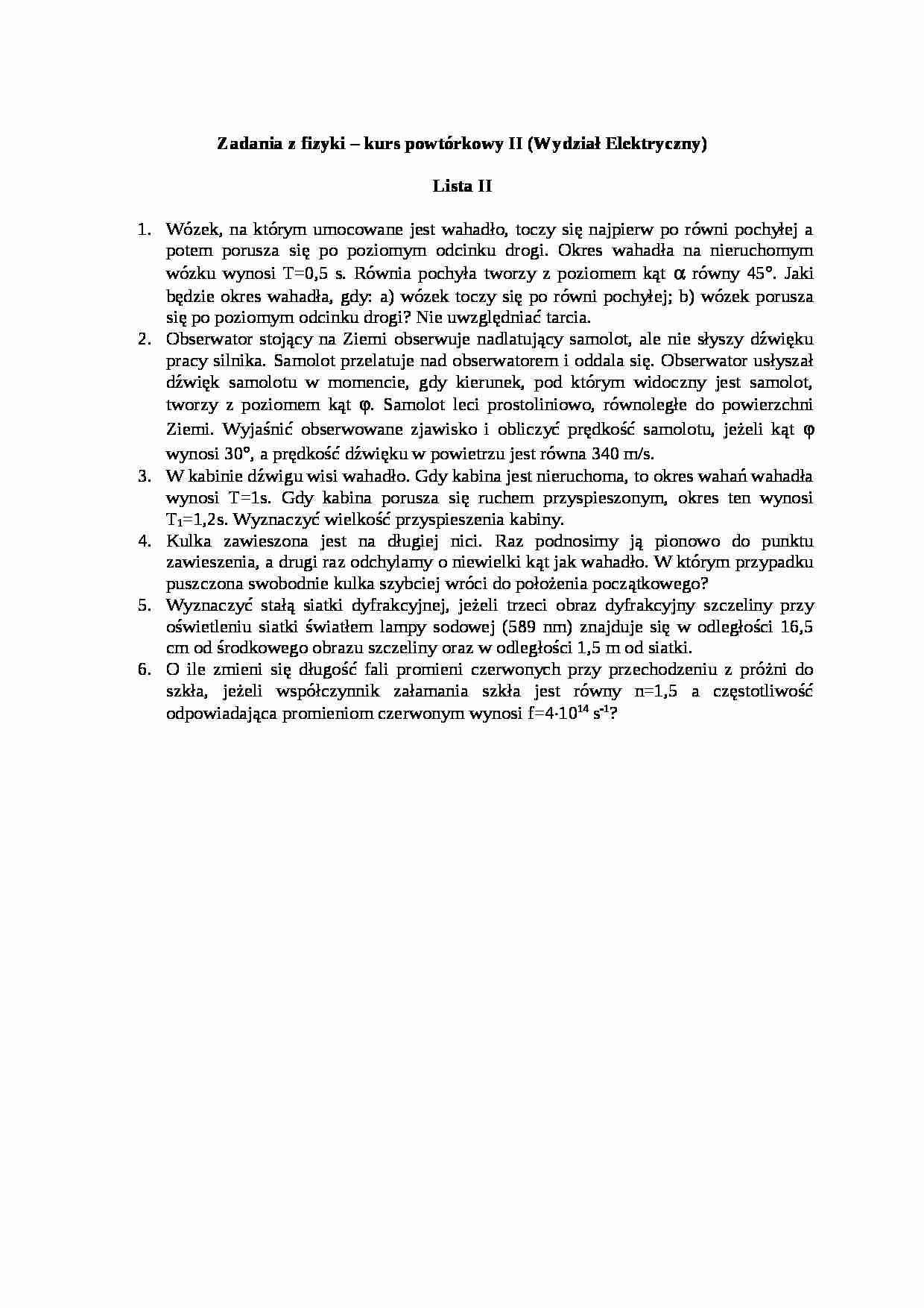 Zadania z fizyki 2 - strona 1
