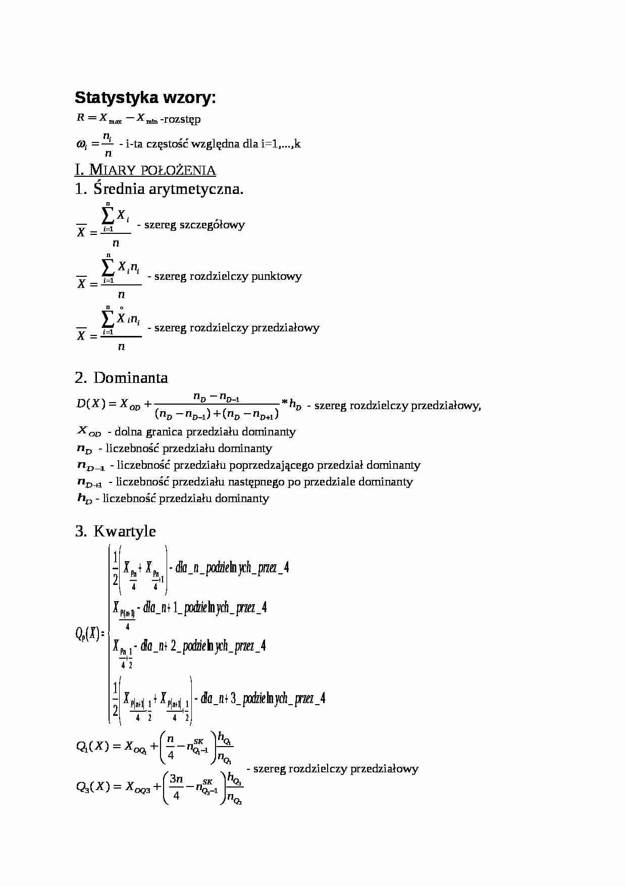 Wzory ze statystyki - strona 1
