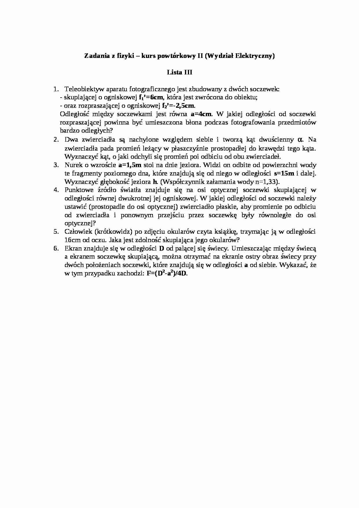 Zadania z fizyki 3 - strona 1
