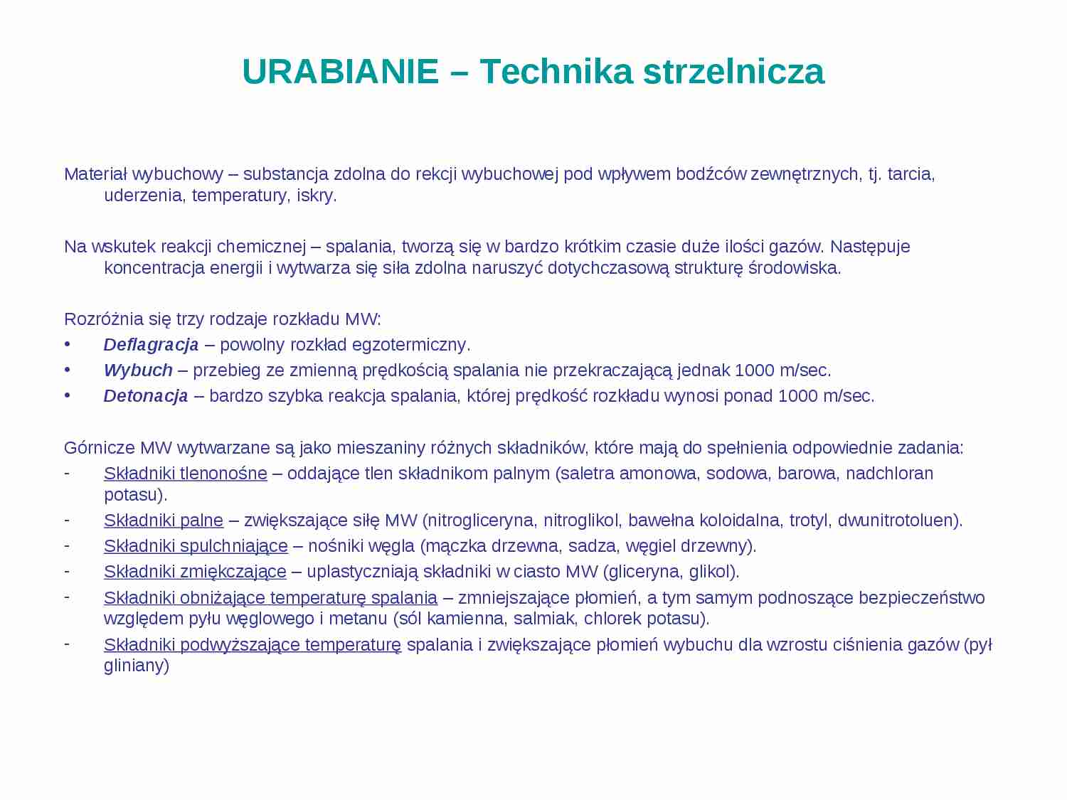 Górnictwo - Technika strzelnicza - strona 1