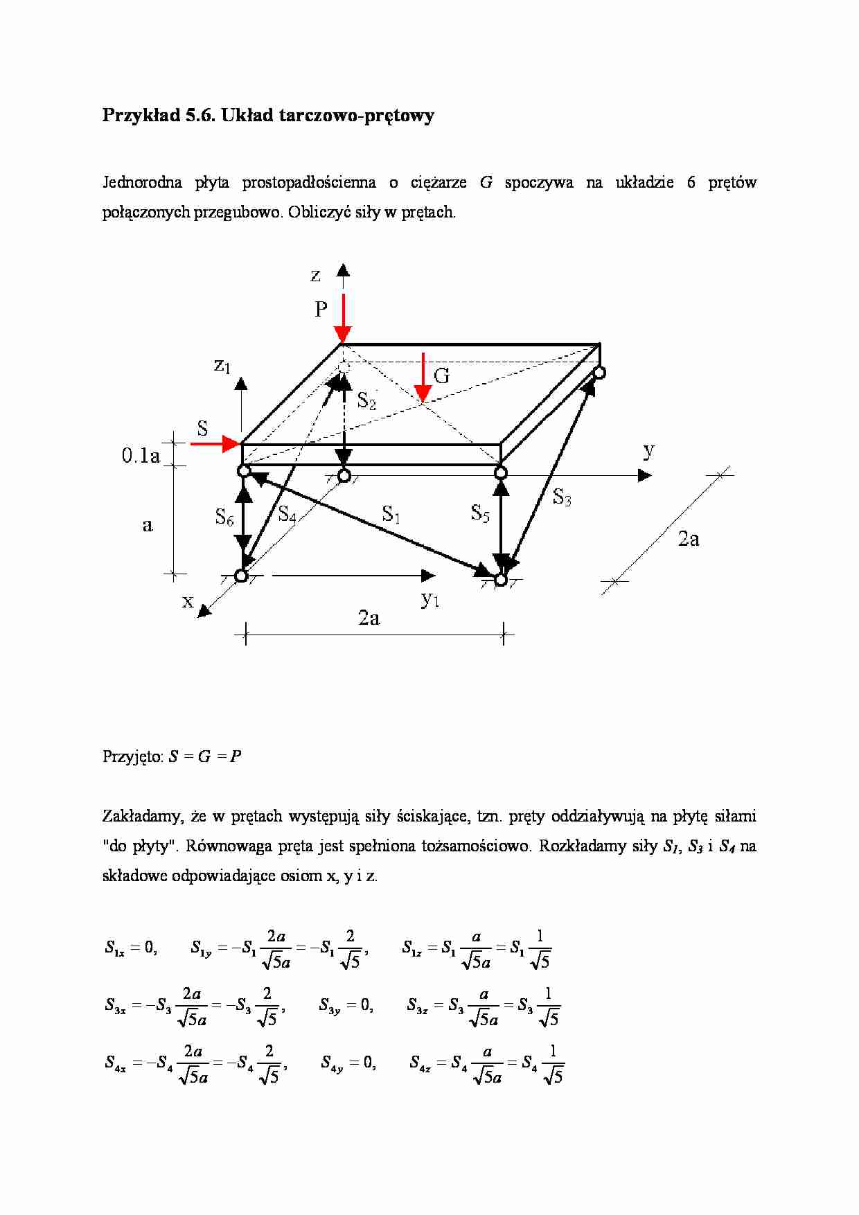 Układ tarczowo - prętowy - strona 1