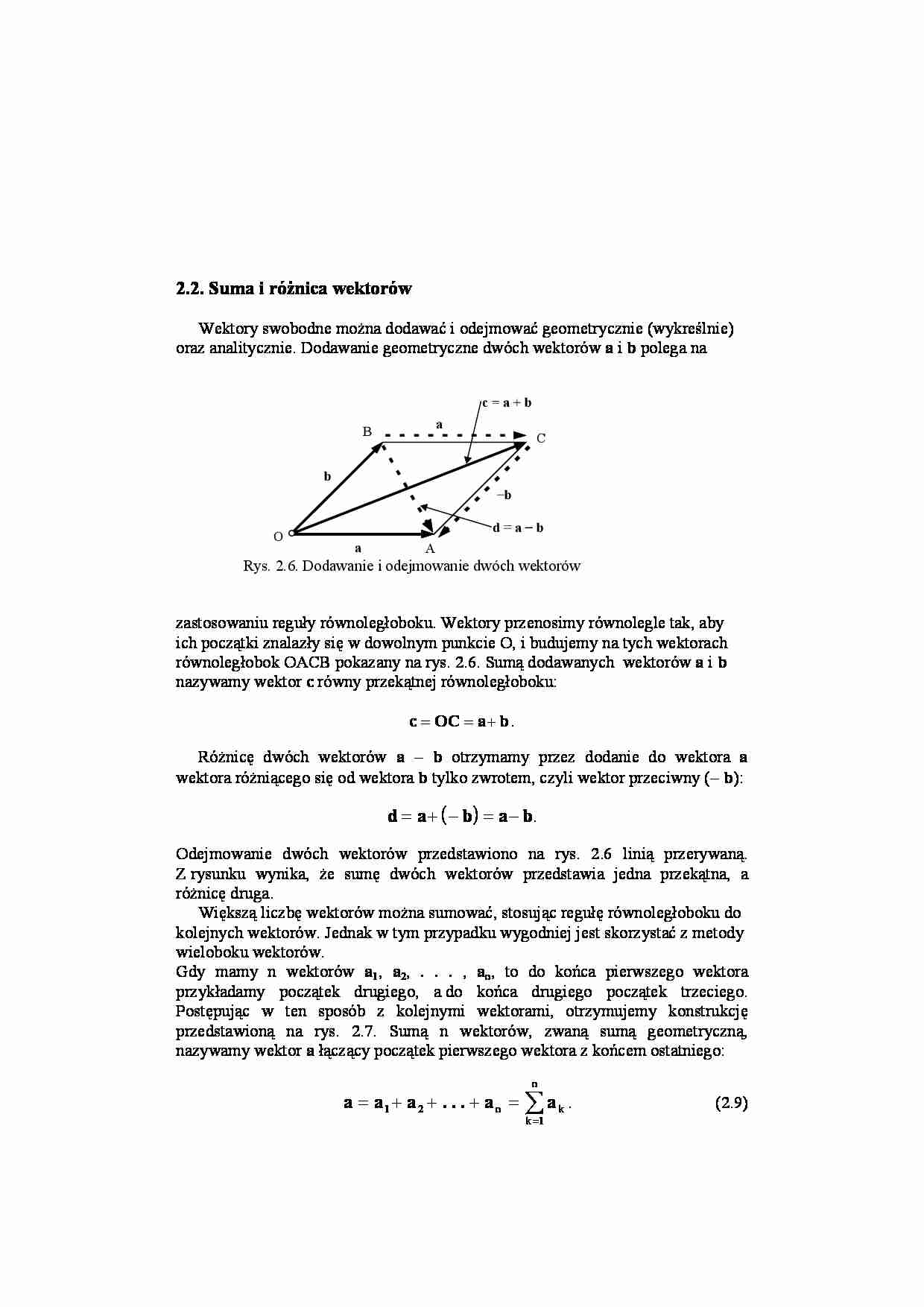 Suma i różnica wektorów - strona 1