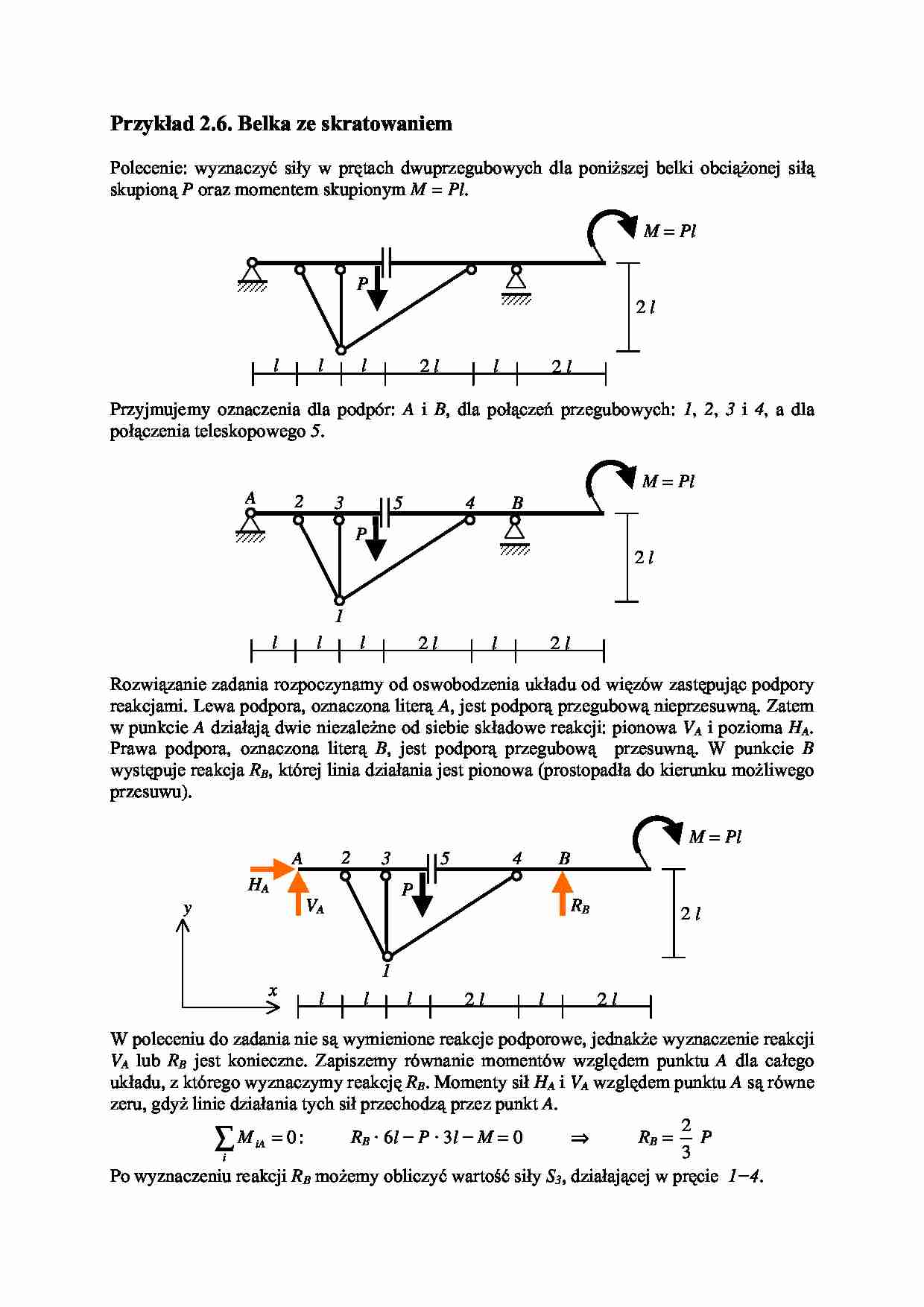 Belka ze skratowaniem - przykład - strona 1