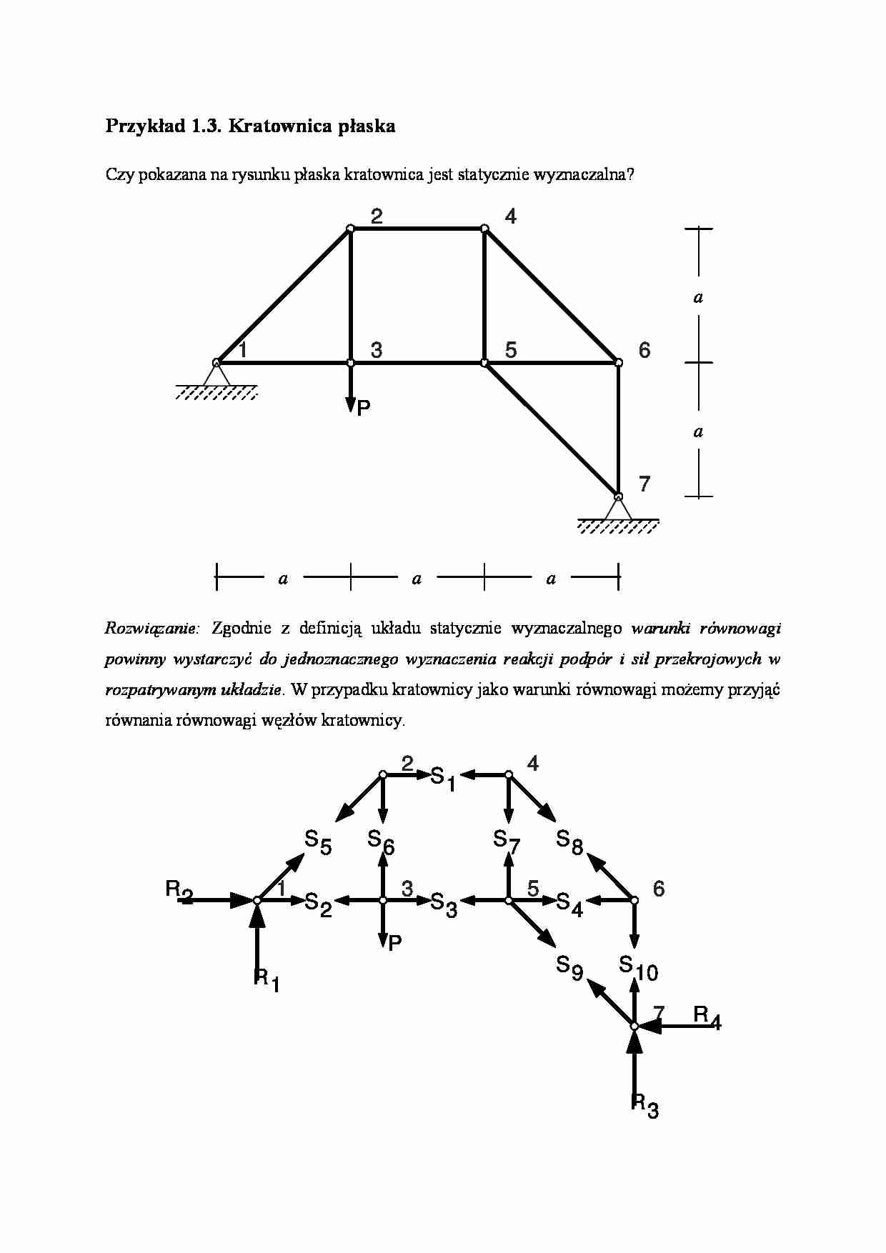 Kratownica płaska przykład 3 - strona 1
