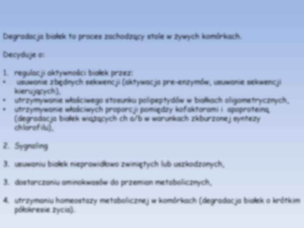 Metabolizm roślin - degradacja białka - strona 2