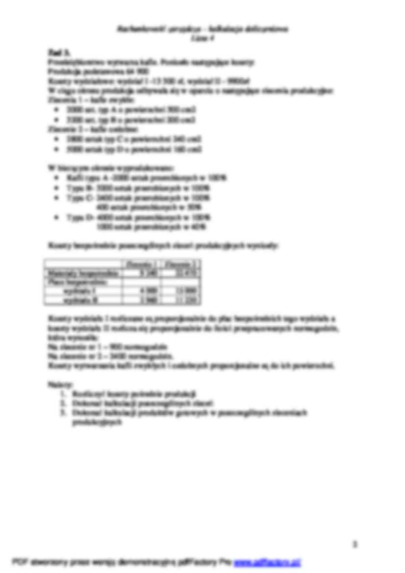 Rachunkowość zarządcza - kalkulacja doliczeniowa - strona 2