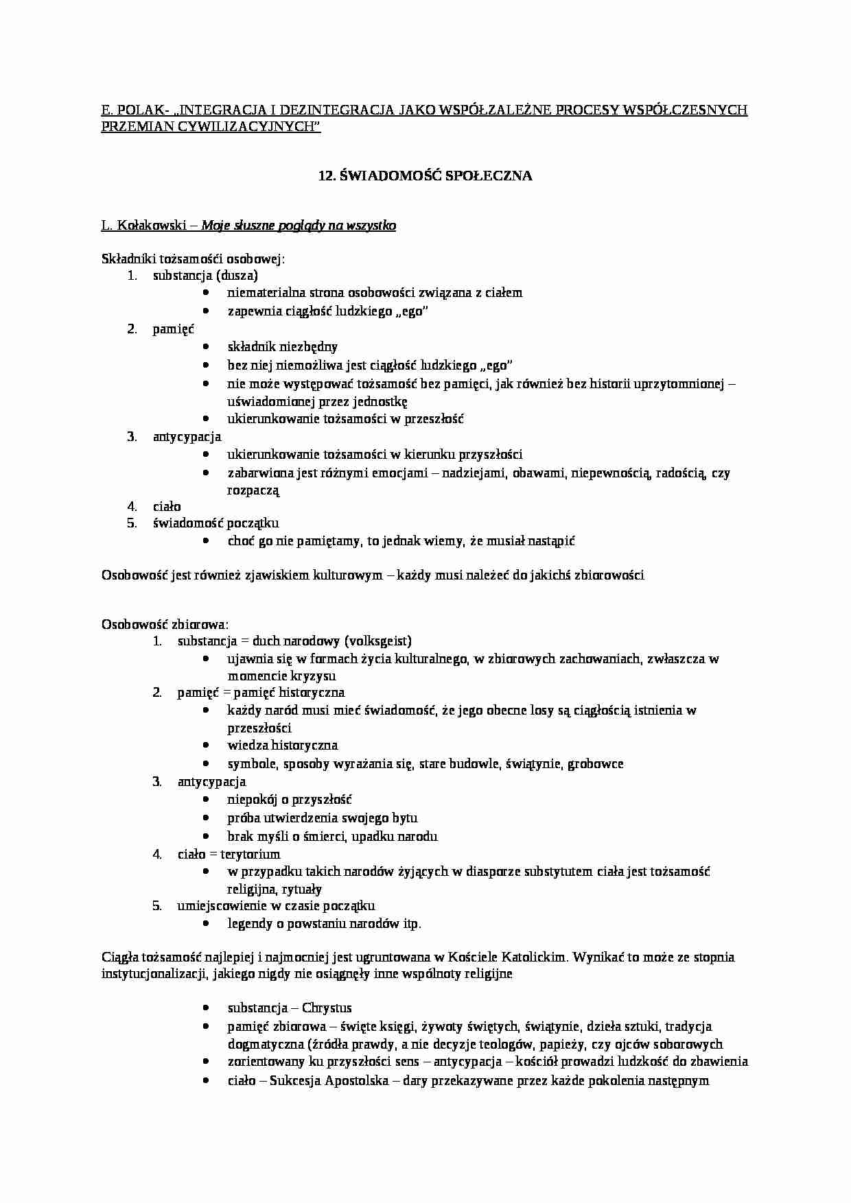 Świadomość społeczna - strona 1
