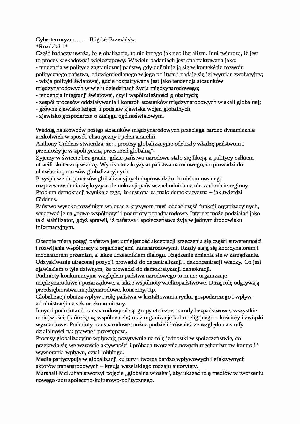 Socjologia ogólna - cyberterroryzm 2 - strona 1