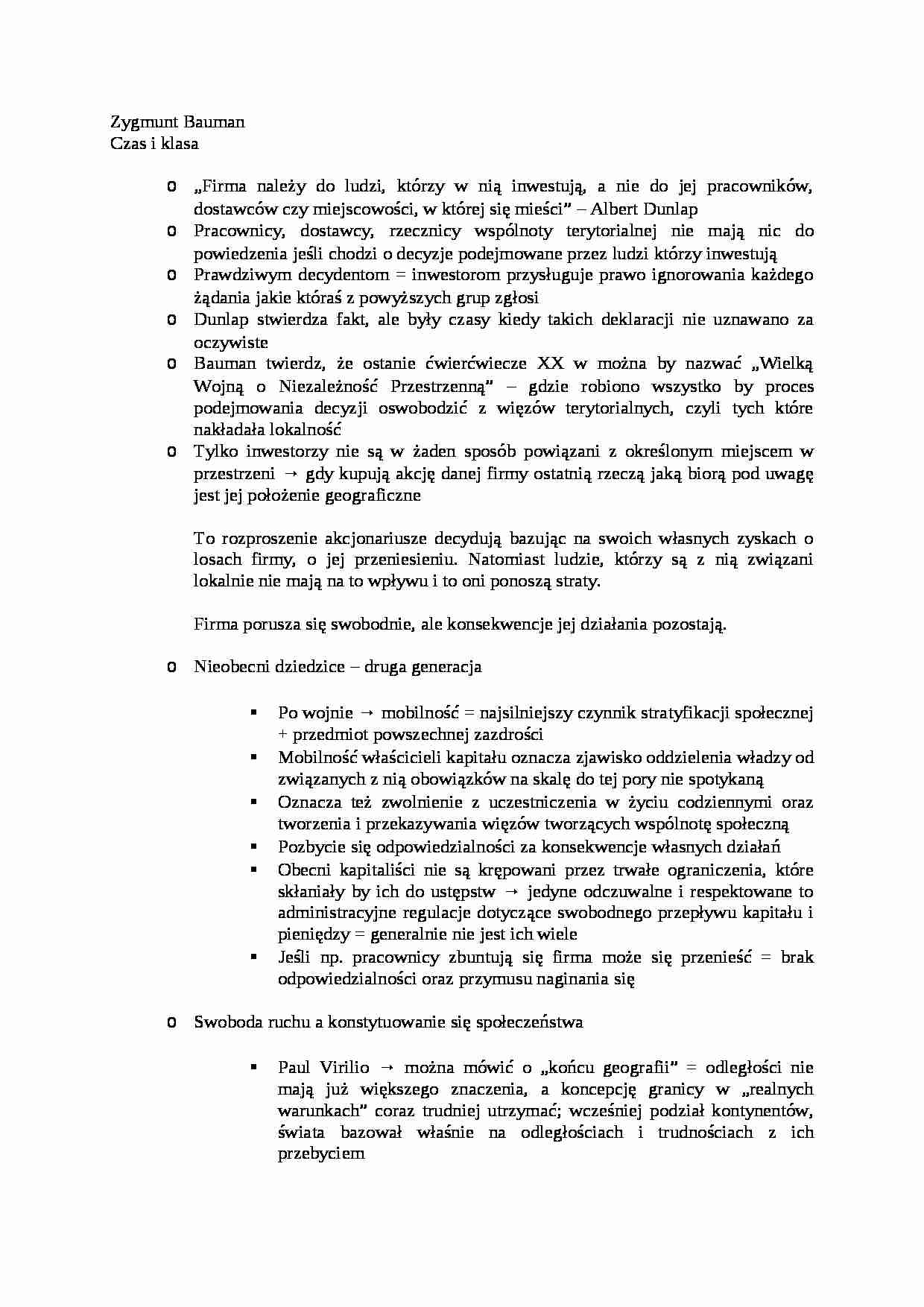 Czas i klasa - strona 1