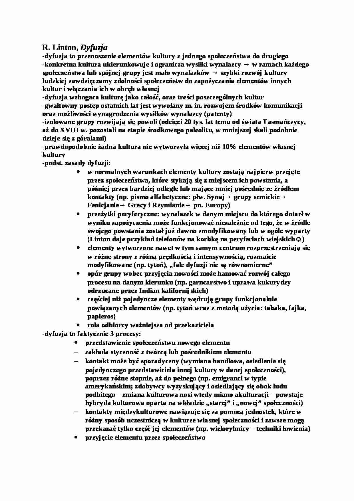 Socjologia ogólna - dyfuzja - strona 1