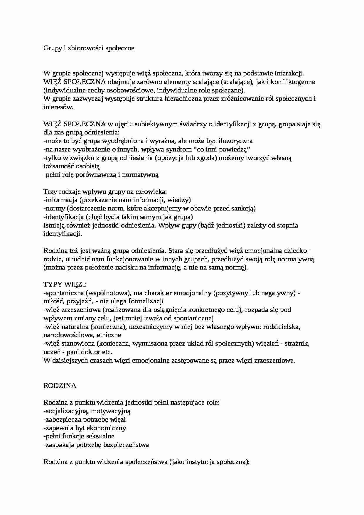 Grupy i zbiorowości społeczne - strona 1