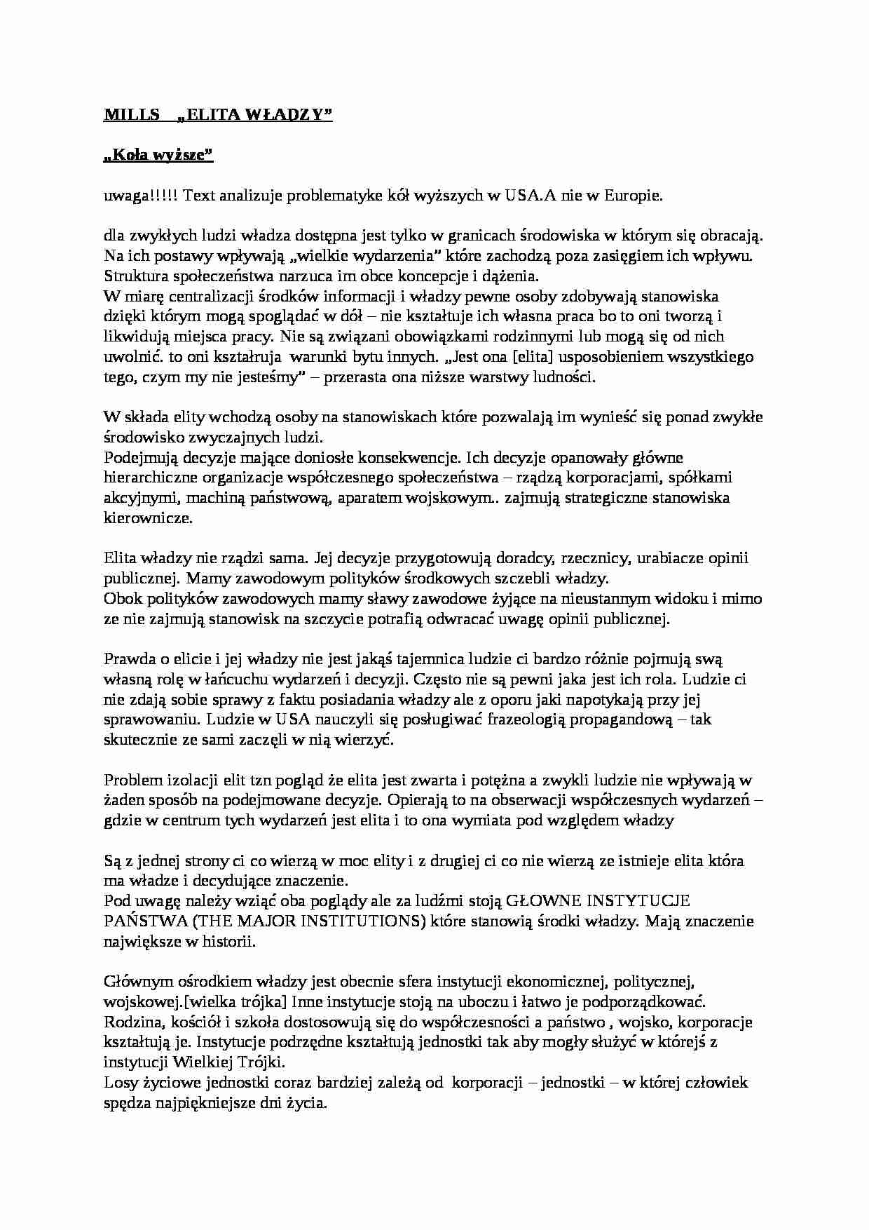 Socjologia - koła wyższe - strona 1