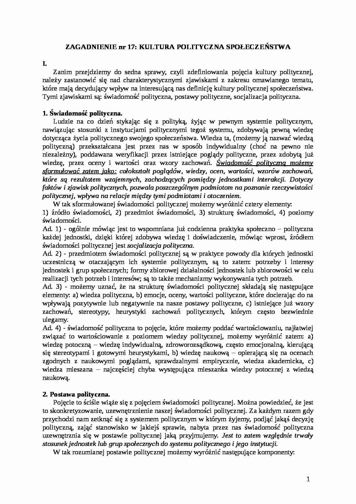 Kultura polityczna (1) - strona 1