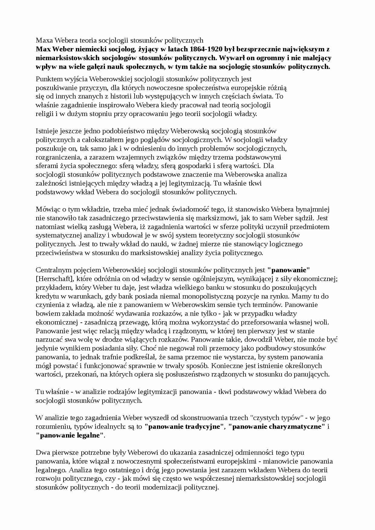 Teoria socjologii stosunków politycznych - strona 1