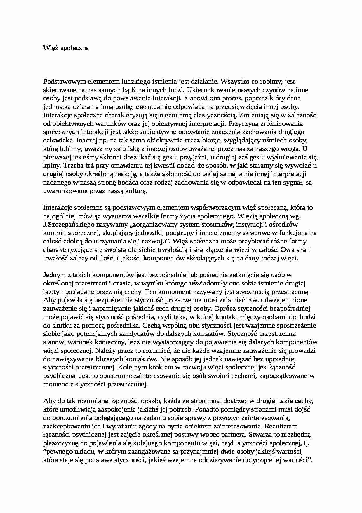 Socjologia - więź społeczna - strona 1