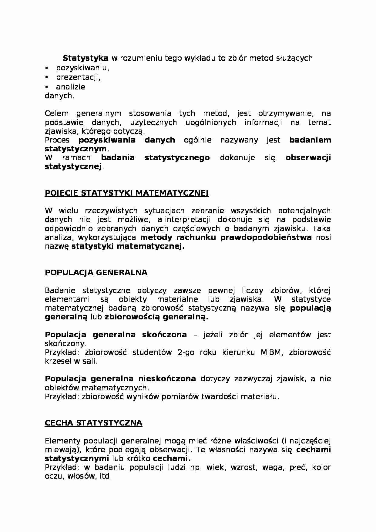 Statystyka matematyczna - strona 1