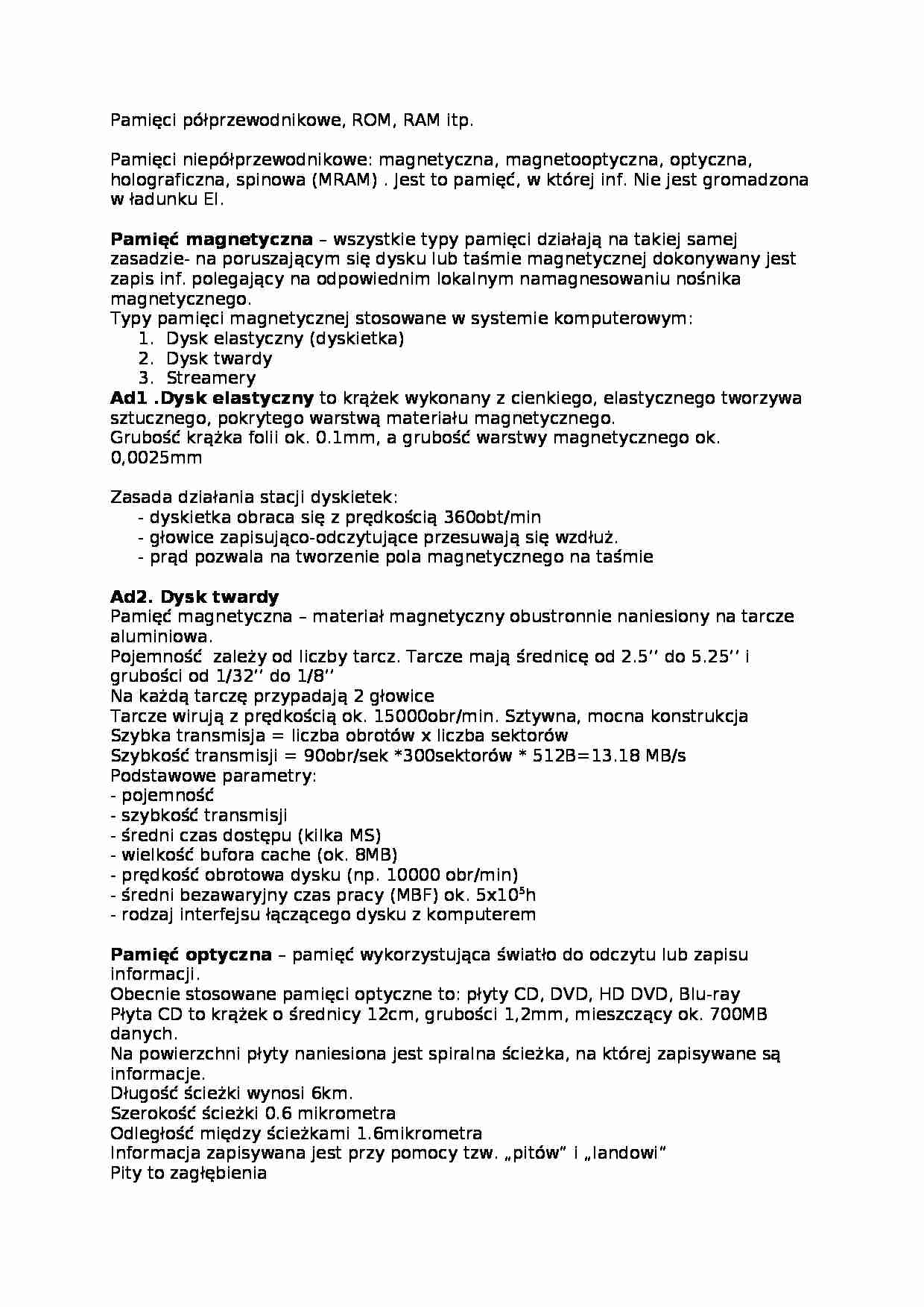 Nośniki pamięci - strona 1