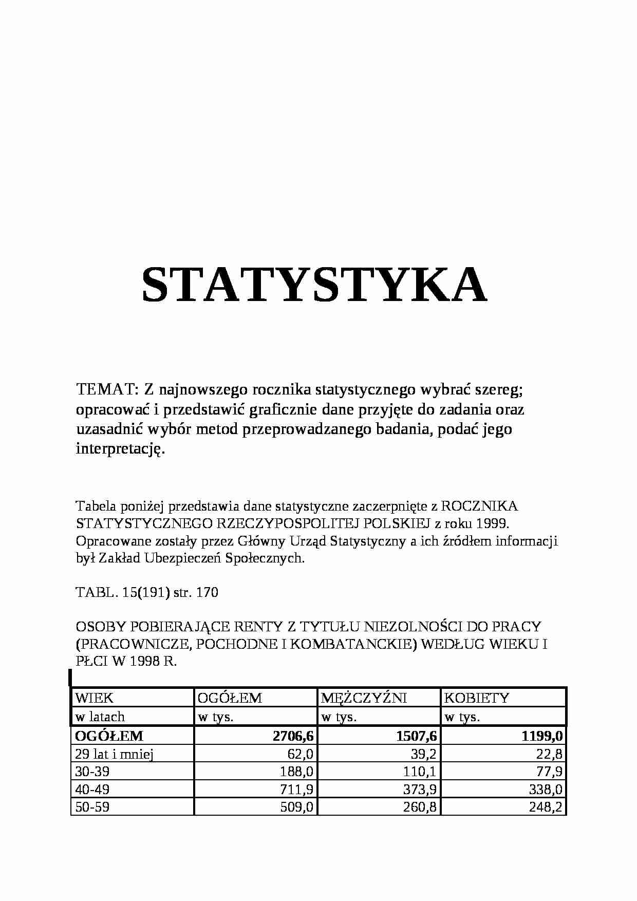 Statystyka - zadanie z rozwiązaniem - strona 1