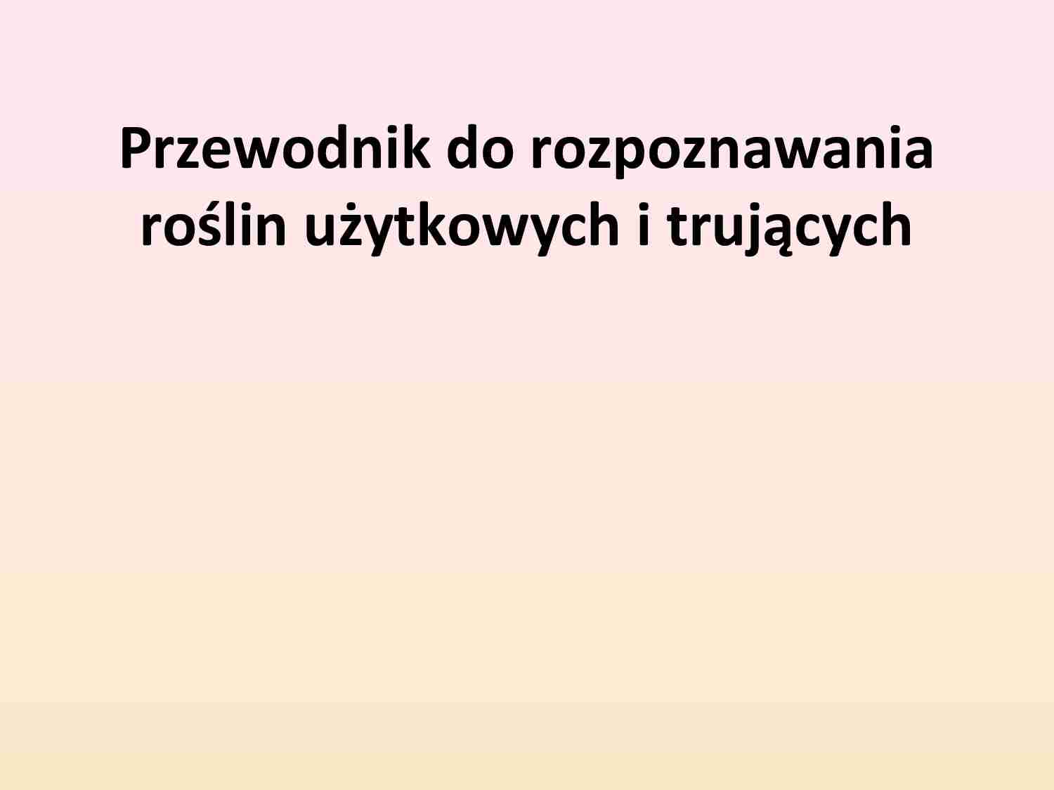 Przewodnik do rozpoznawania roślin użytkowych i trujących - rodzina Liliowate - strona 1