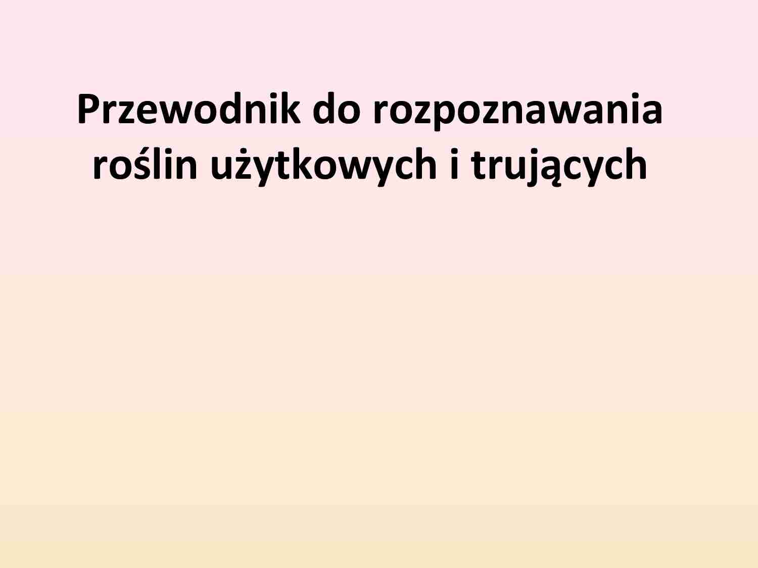 Przewodnik do rozpoznawania roślin użytkowych i trujących - rodzina Selerowate - strona 1