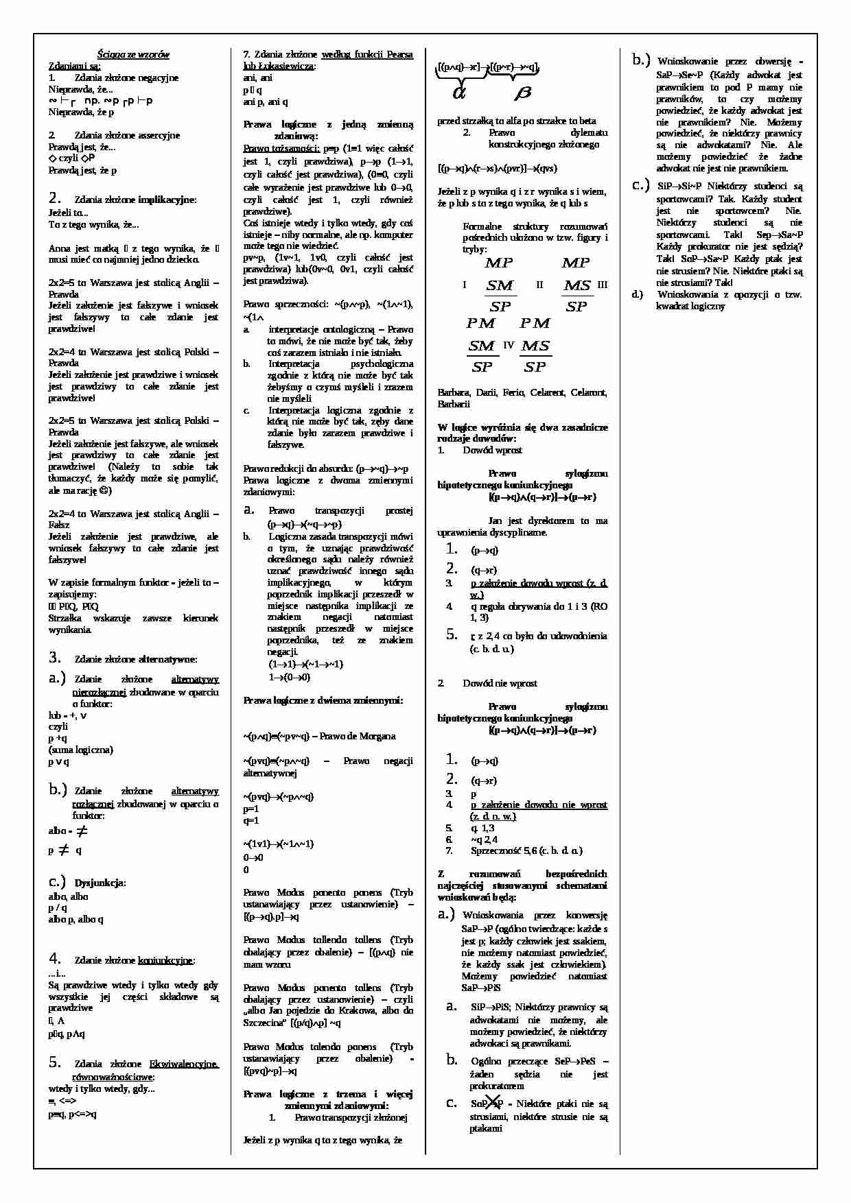 Logika - wzory - strona 1