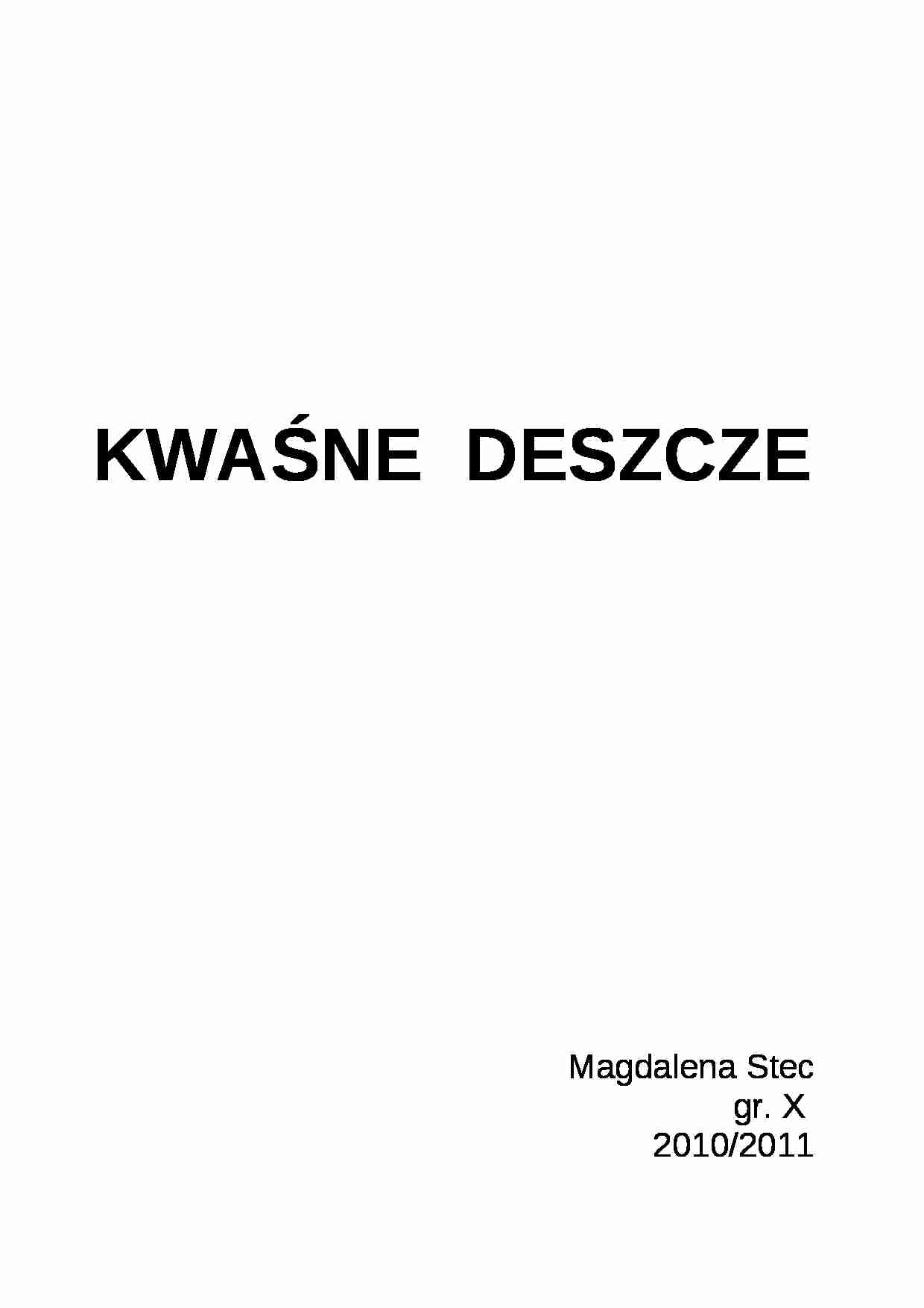 Kwaśne deszcze - strona 1