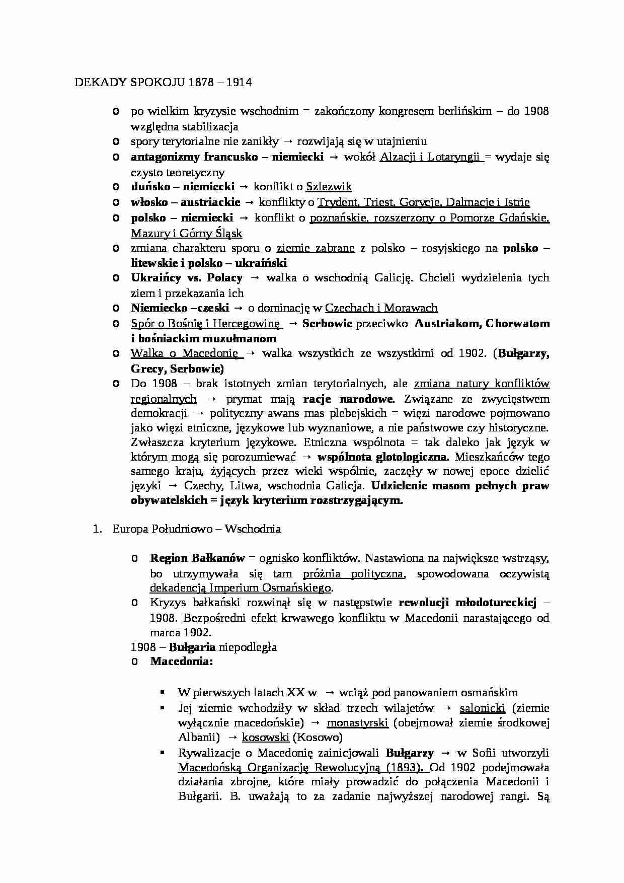 Czas pokoju, dekady spokoju - strona 1