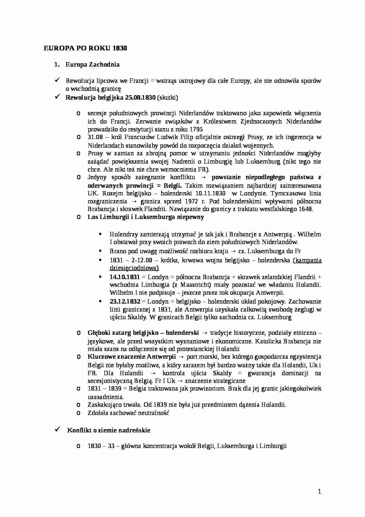 Europa po roku 1830 - strona 1