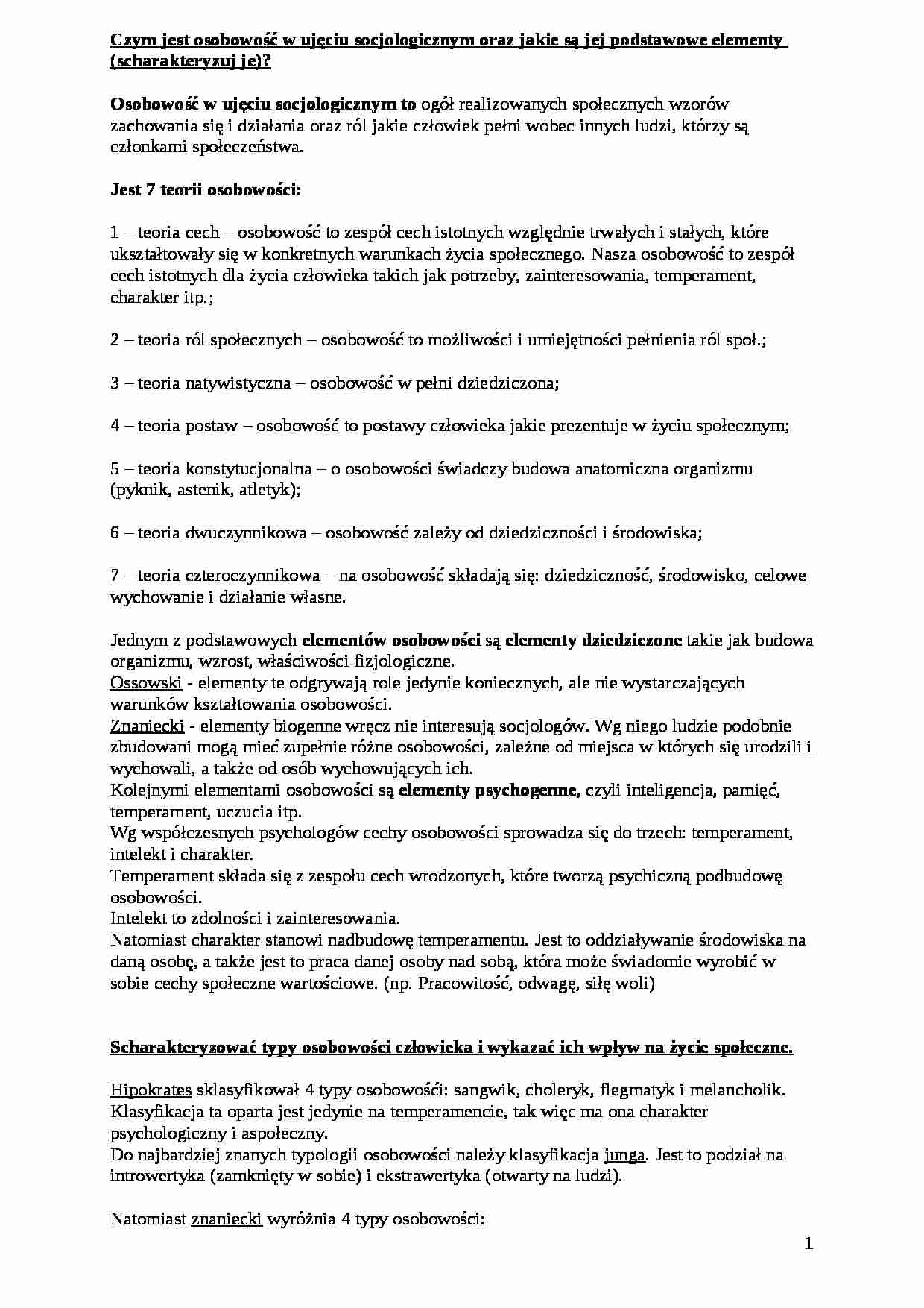 Czym jest osobowość? - strona 1