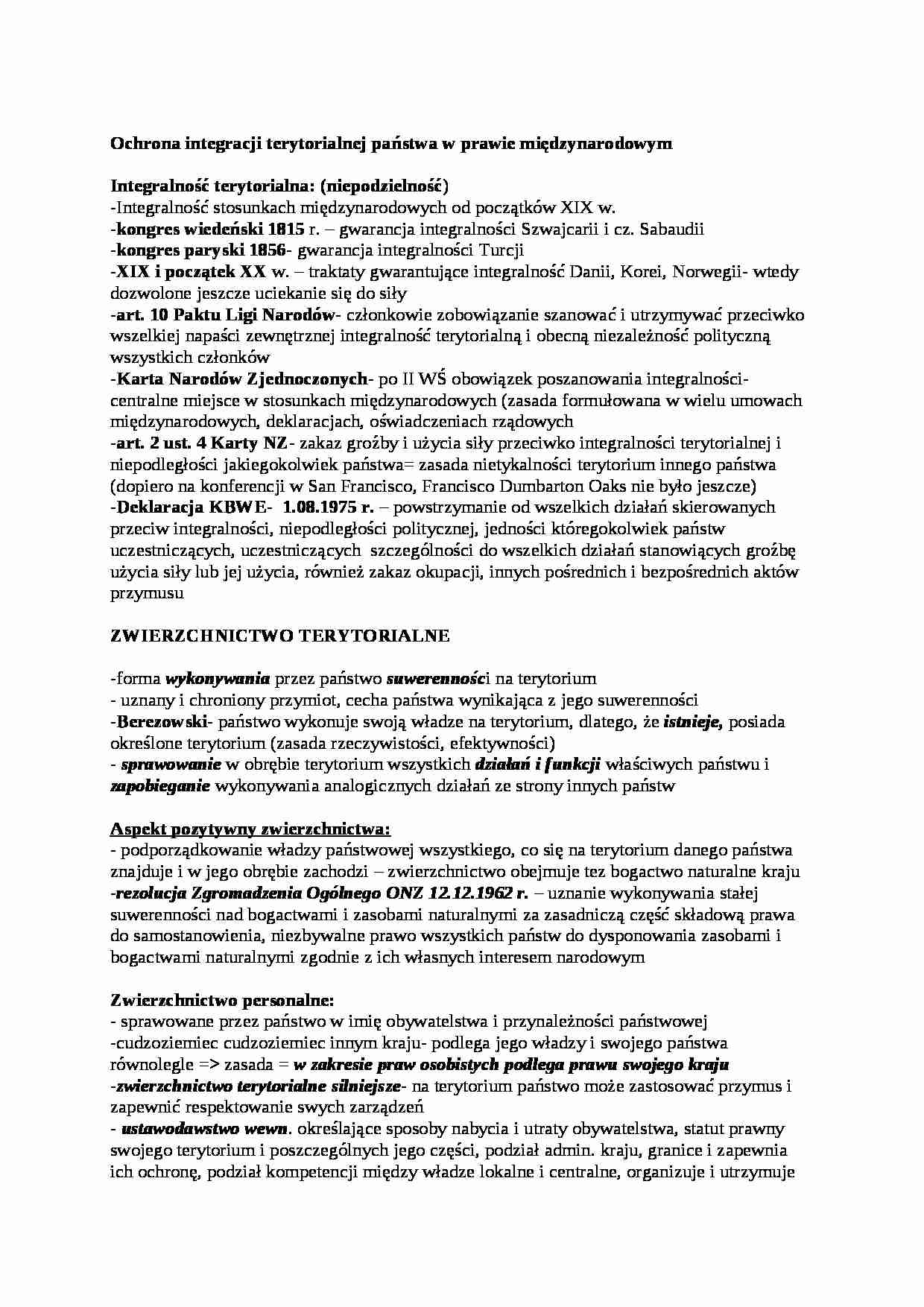 Ochrona integracji terytorialnej państwa - strona 1