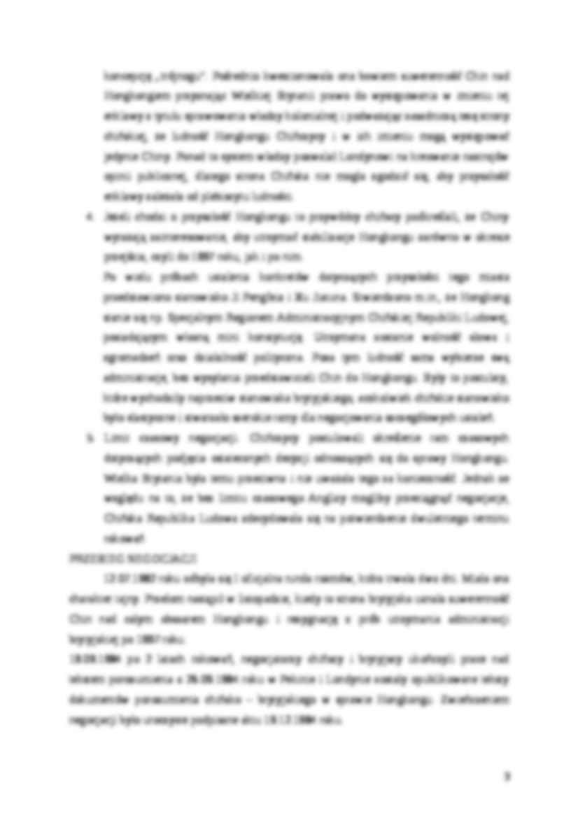 Porozumienie chińsko-brytyjskie - przyszłość Hongkongu - strona 3