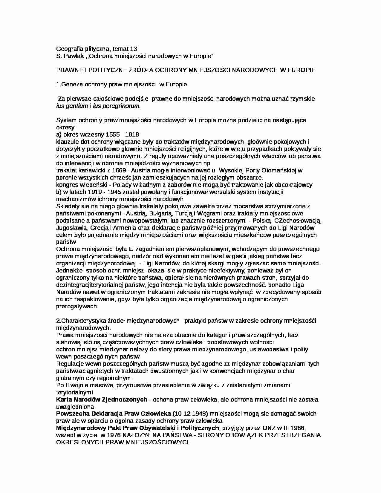 Źródła ochrony mniejszości narodowych - strona 1