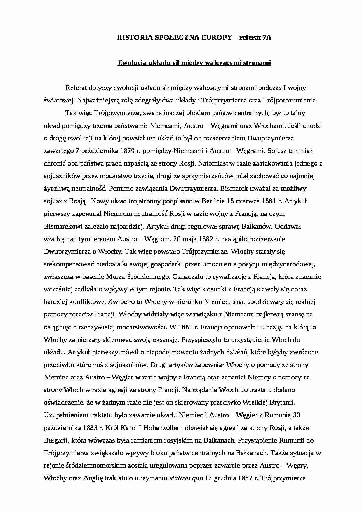 Ewolucja układu sił między walczącymi stronami - strona 1