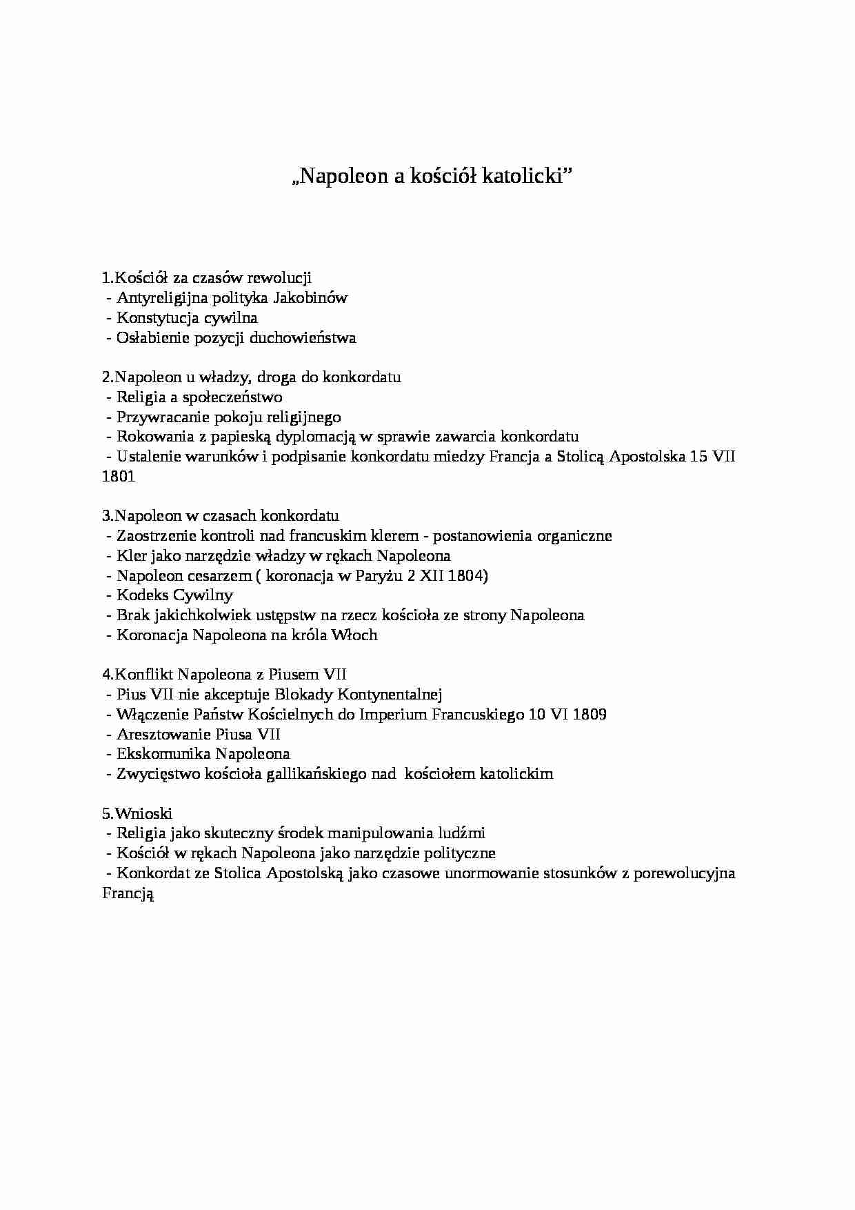 Napoleon a kościół katolicki - strona 1