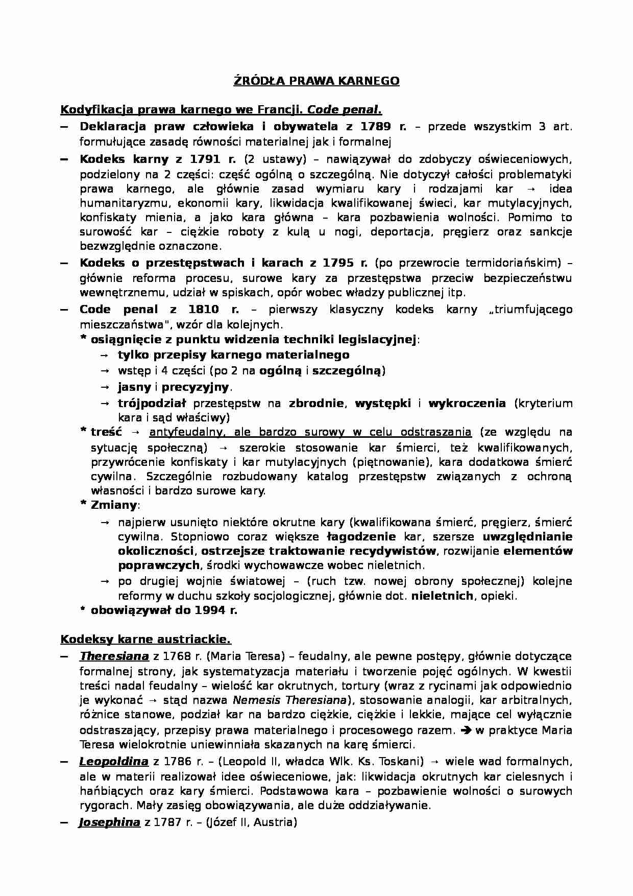 Źródła prawa karnego - strona 1