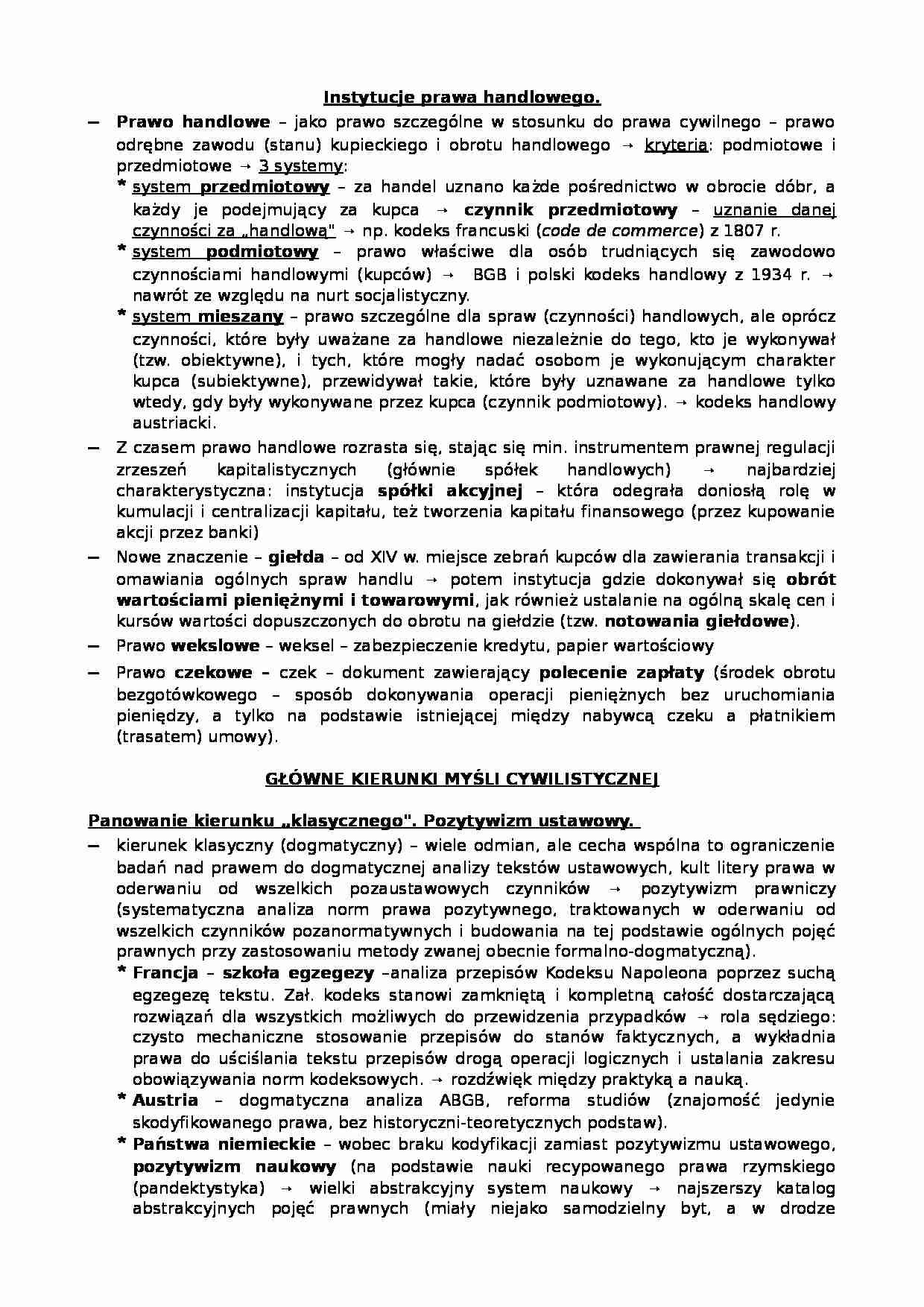 Instytucje prawa handlowego - strona 1