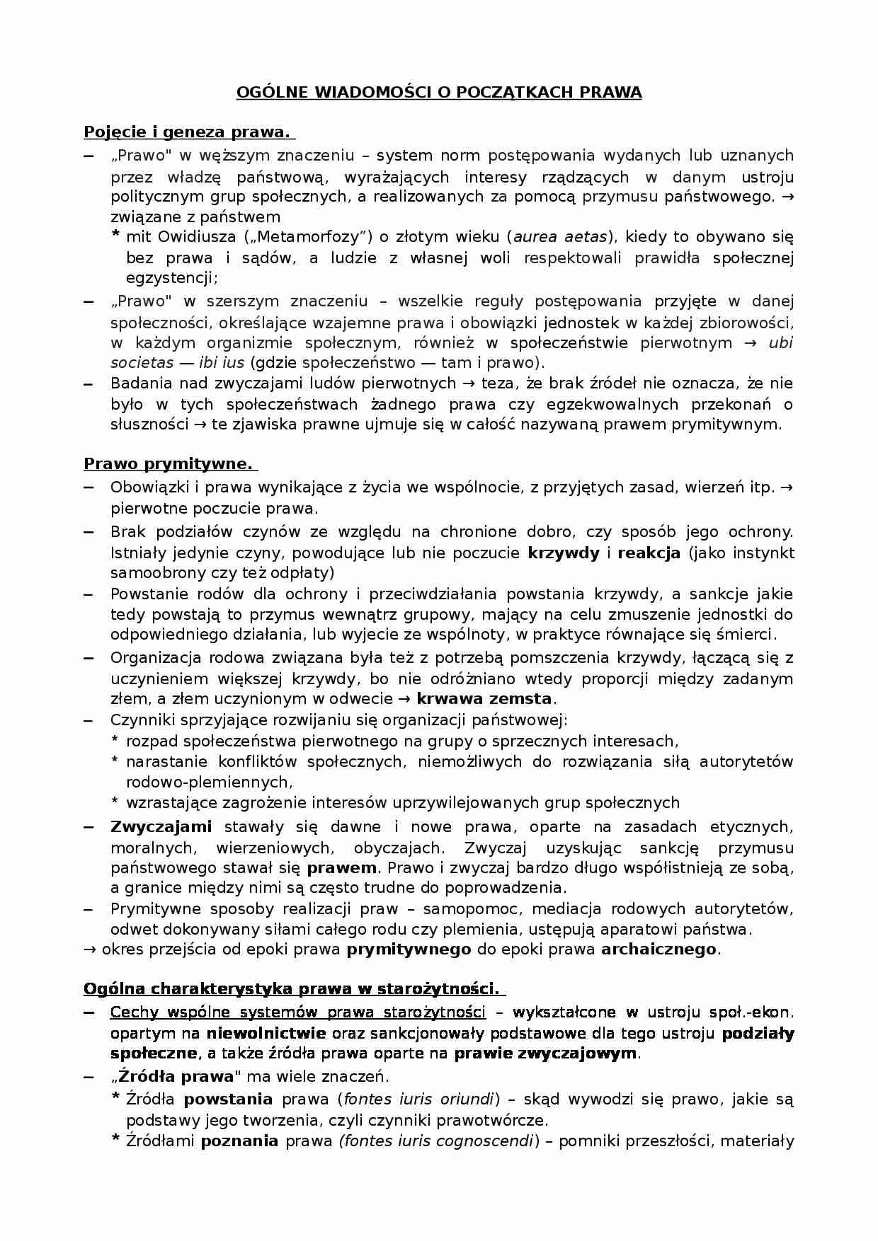 Początki historii prawa - strona 1