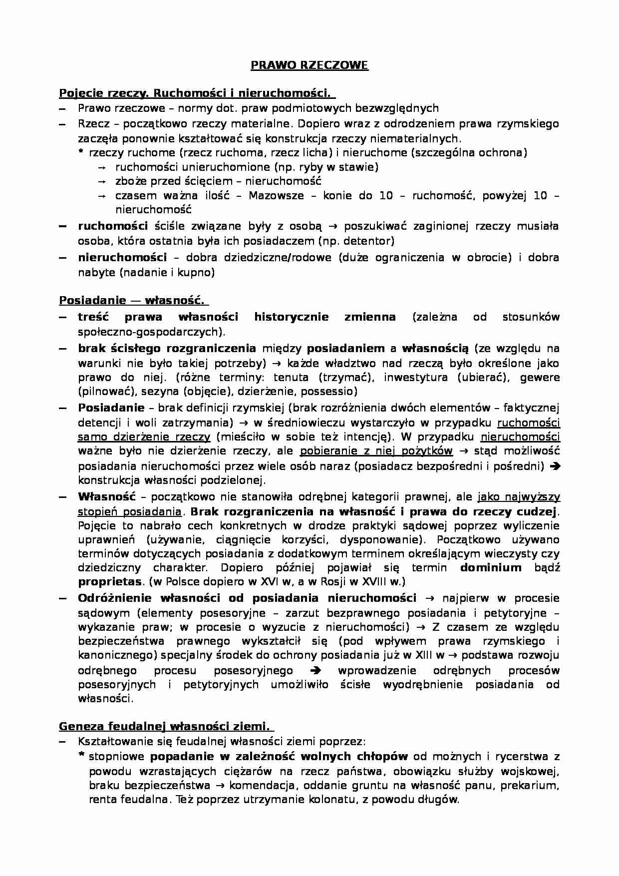 Prawo rzeczowe, pojęcie rzeczy - strona 1