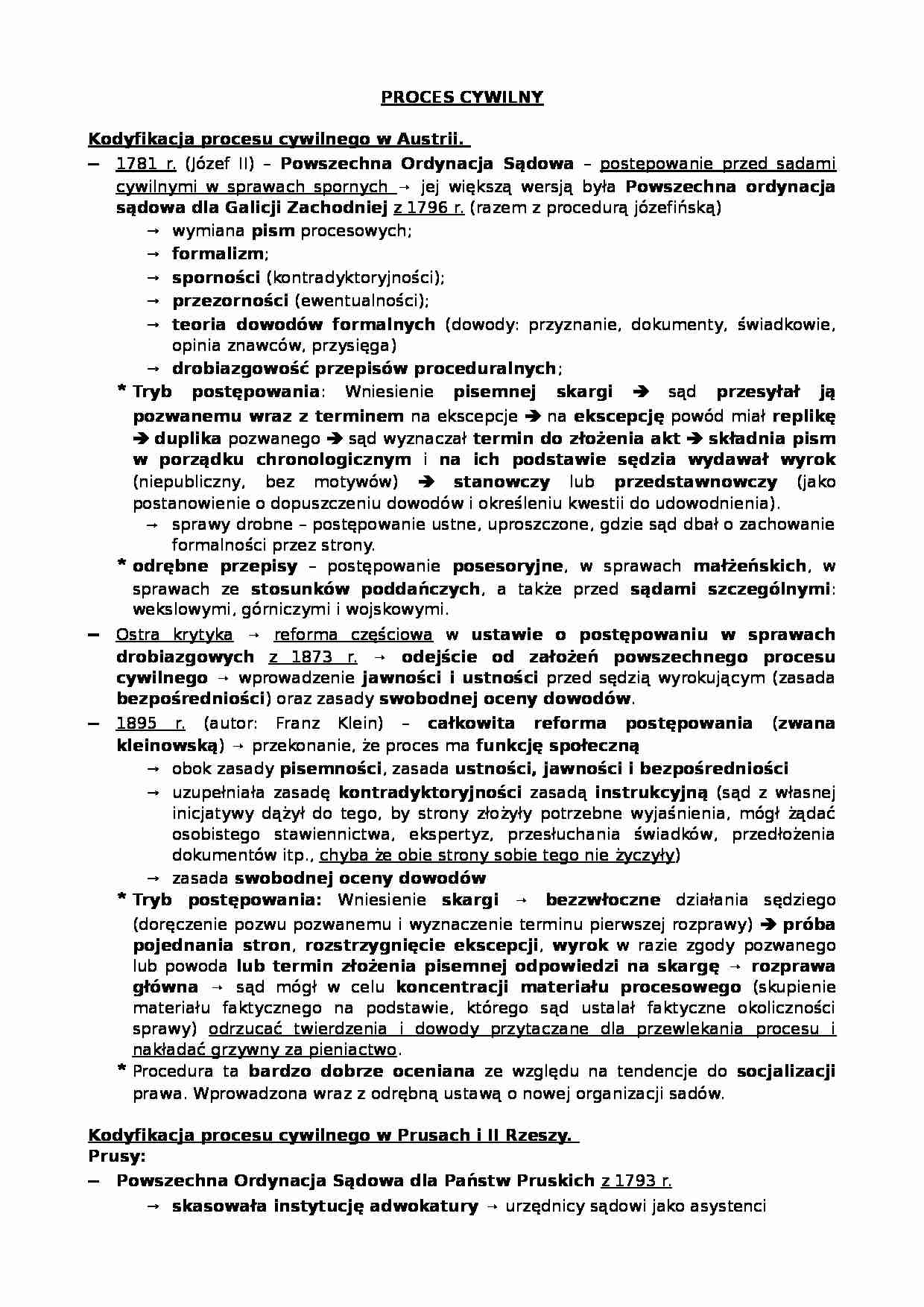 Kodyfikacja procesu cywilnego w Austrii - strona 1