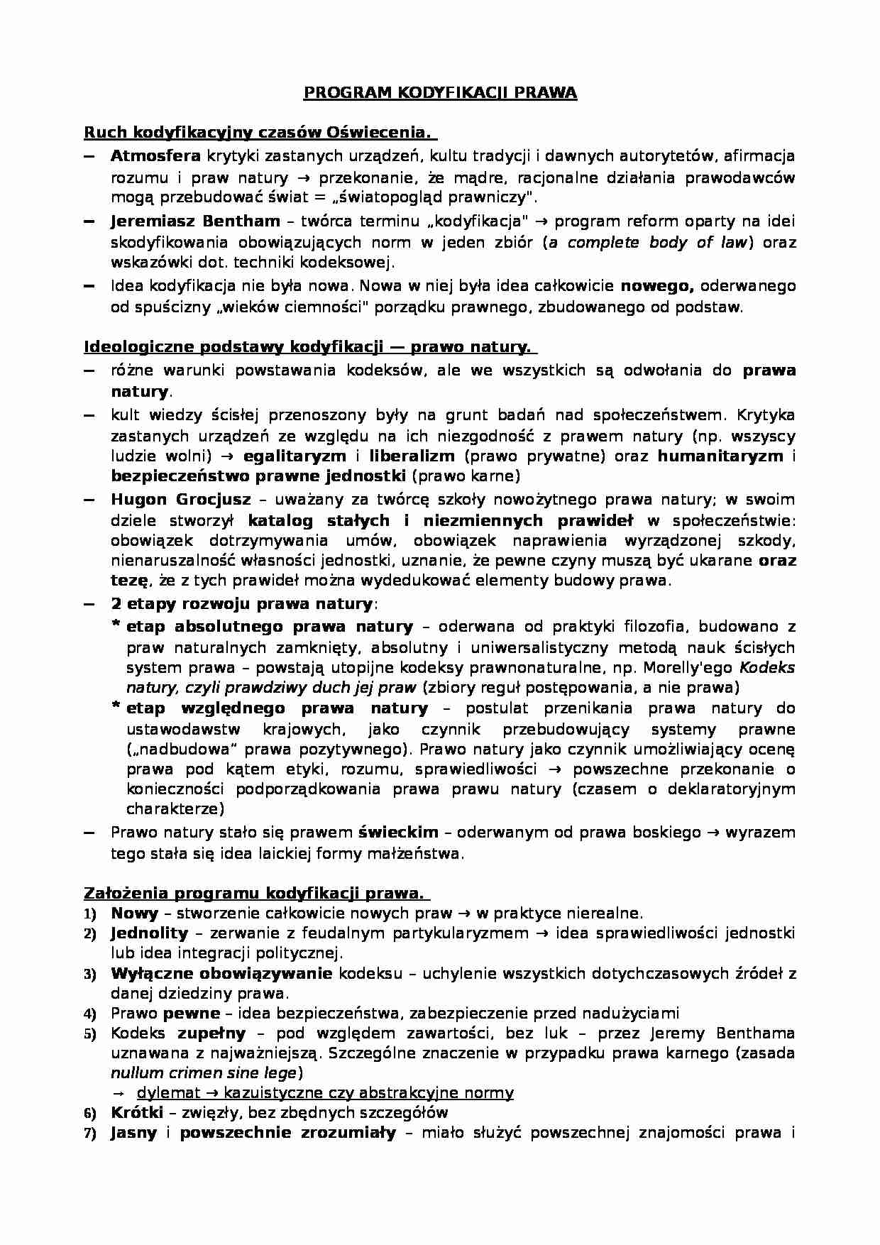 Program kodyfikacji prawa - strona 1