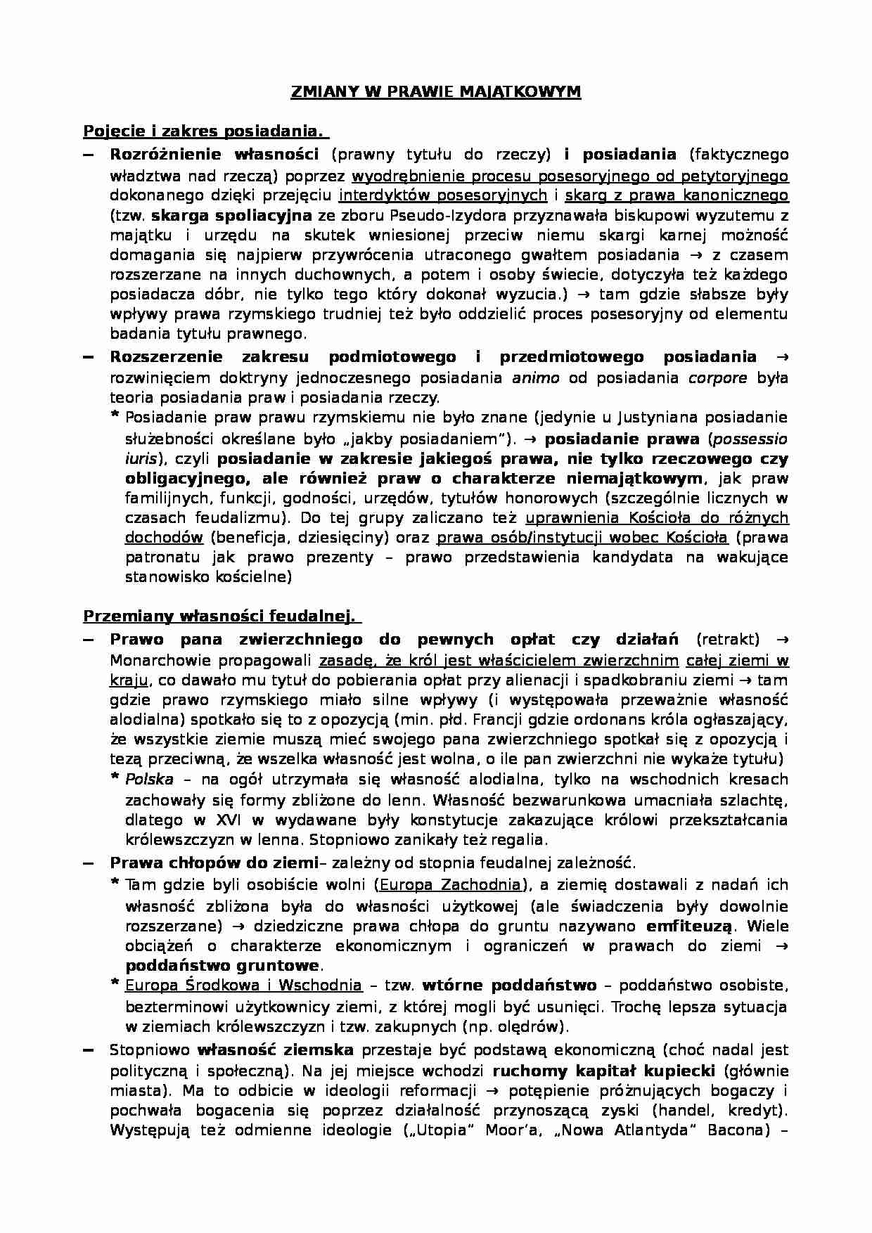Zmiany w prawie majątkowym - strona 1