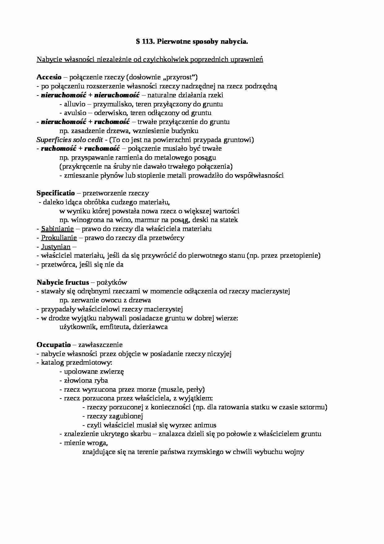 Pierwotne sposoby nabycia prawa własności - strona 1