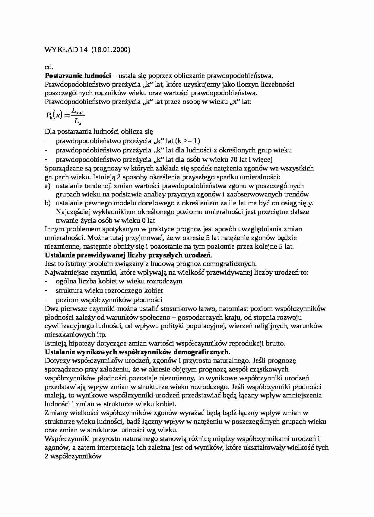 Demografia wykład 14 - strona 1
