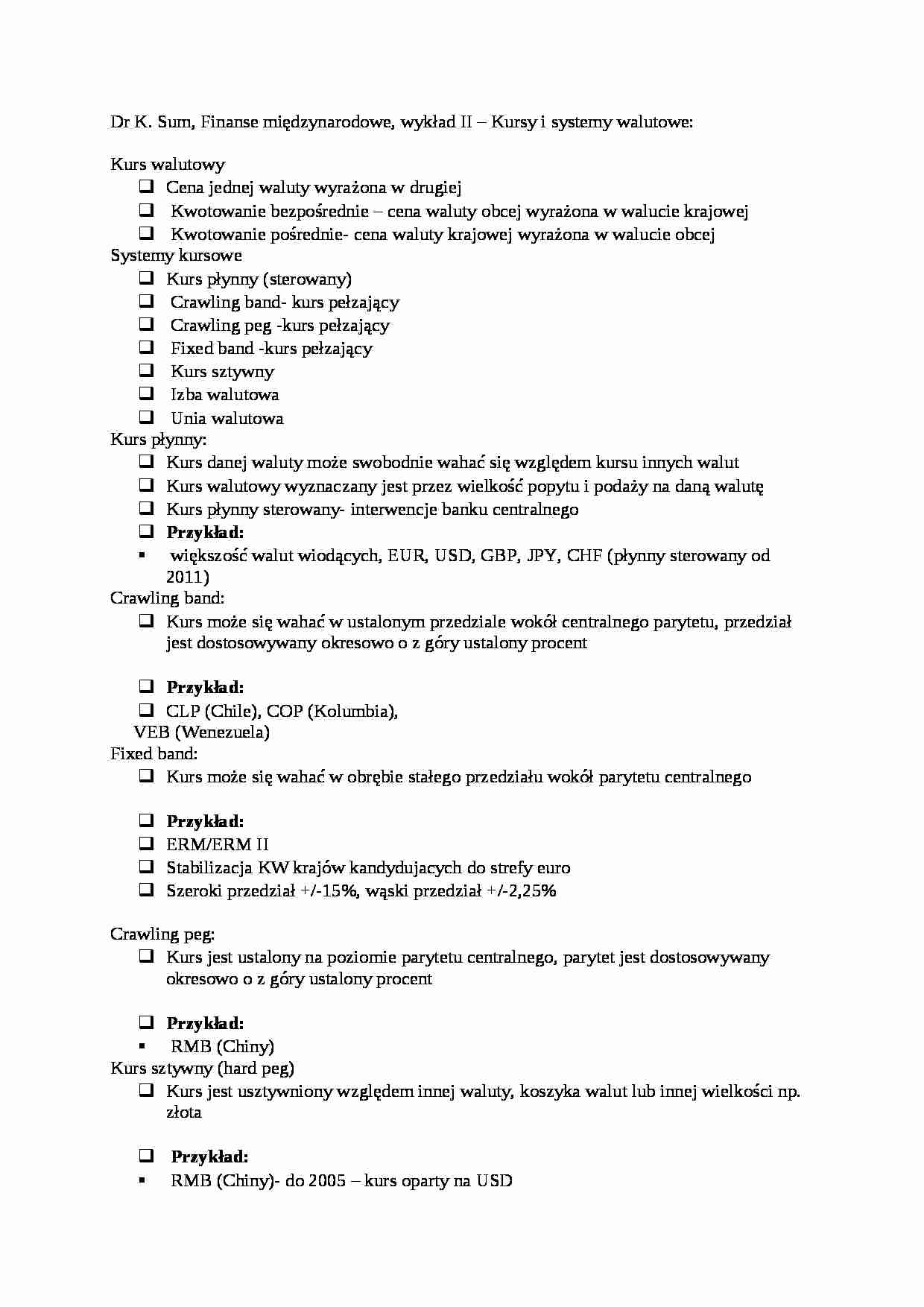 Wykład 2 z finansów międzynarodowych - strona 1