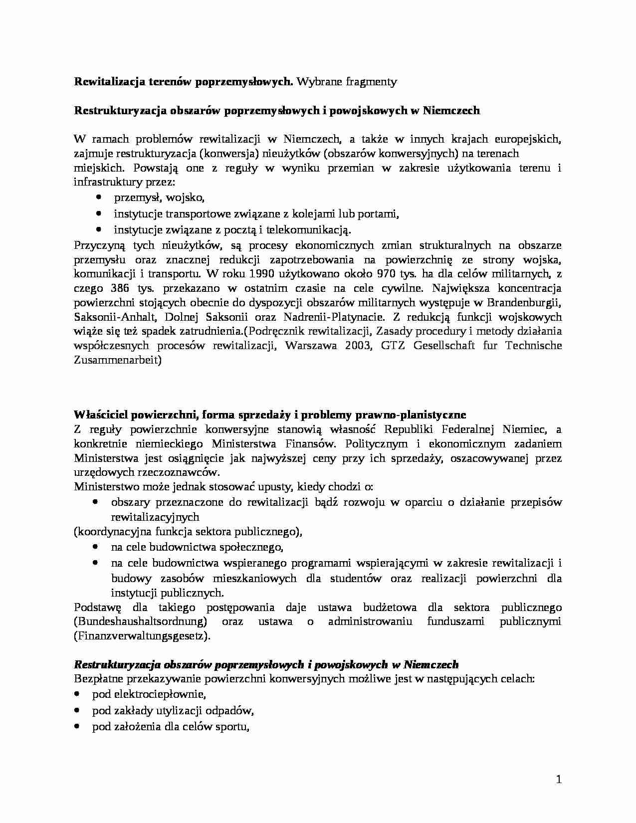 Rewitalizacja terenów poprzemysłowych - strona 1