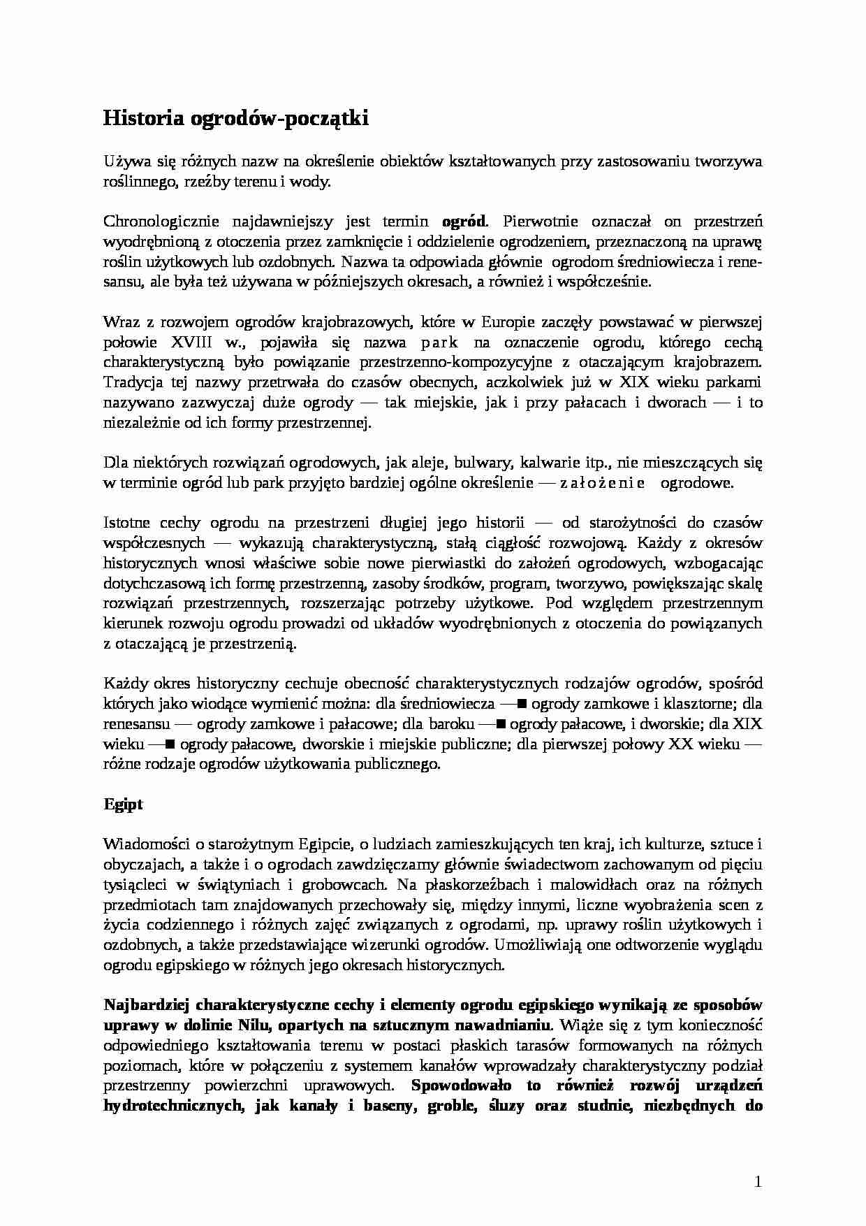 Historia ogrodów - początki - strona 1