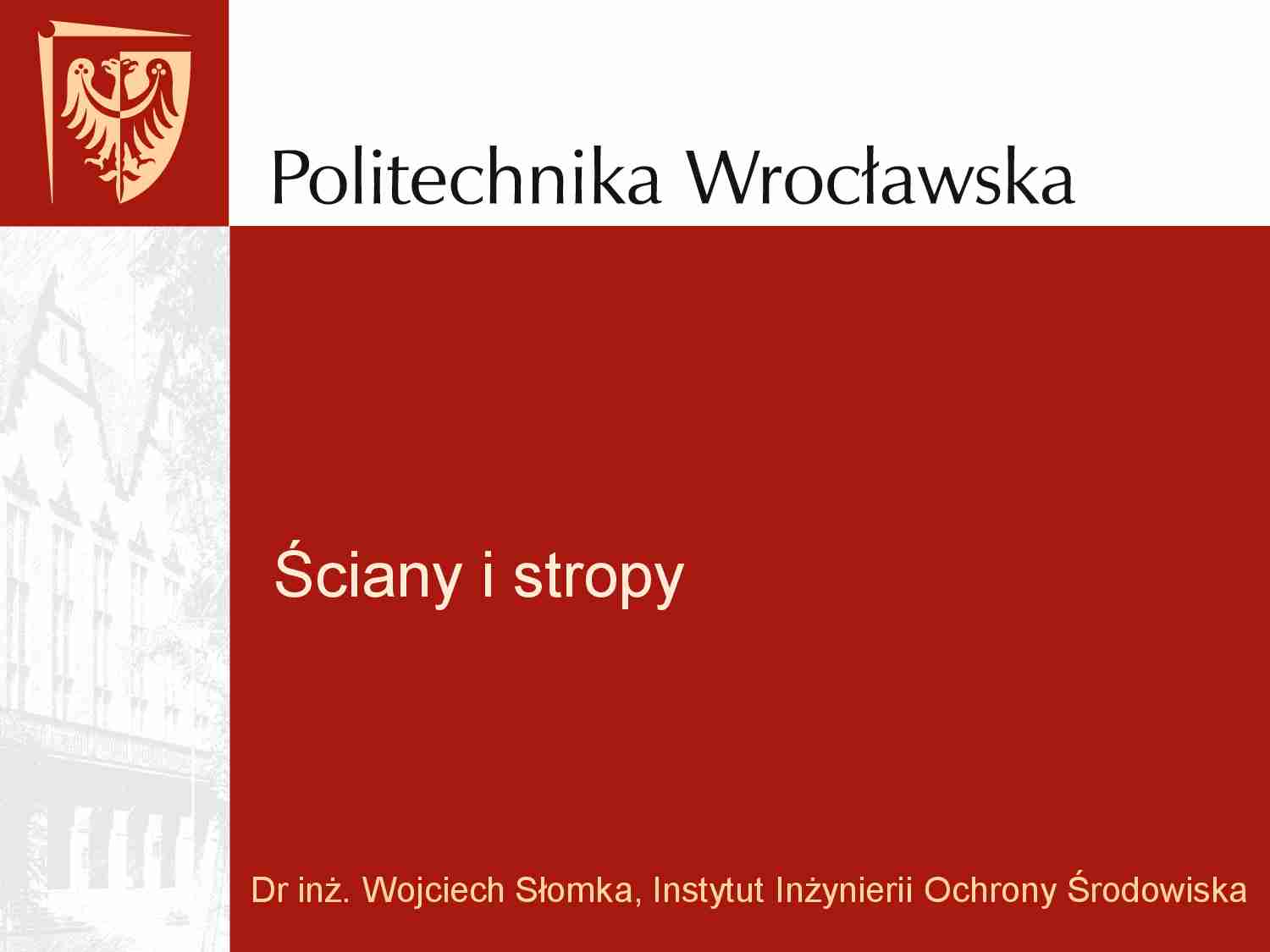 Budownictwo - wykład 5 - strona 1