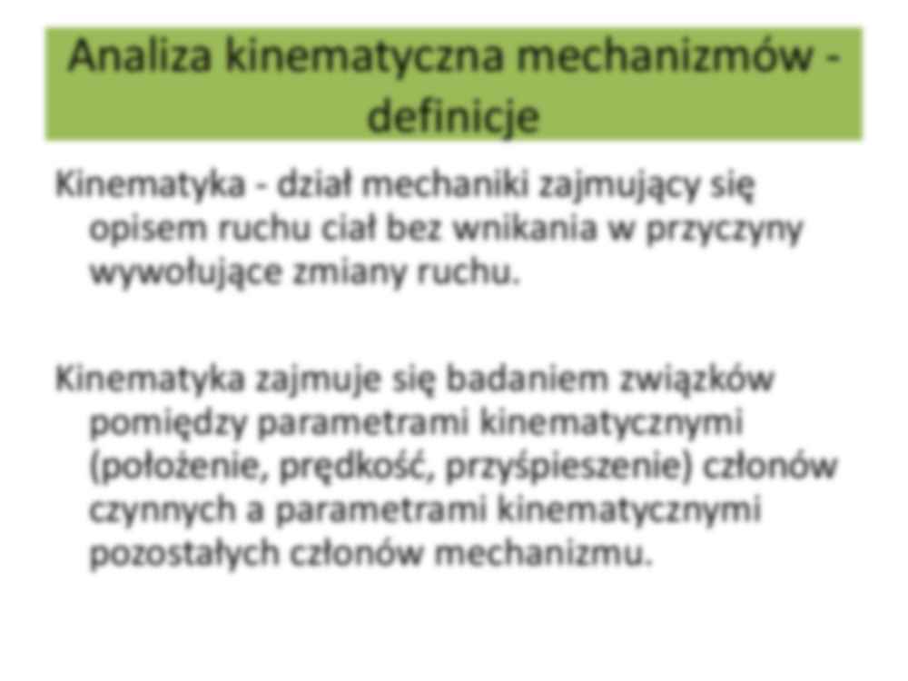 Analiza kinematyczna mechanizmów - strona 2